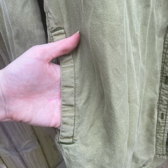 Philosophy Tencil Longline Tunic Boyfriend Button Down Roll Tab Sleeve Dress - Picture 5 of 7